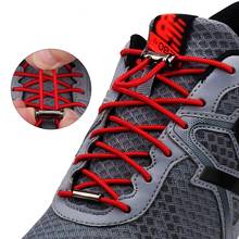 1 Pair No Tie Shoe laces Elastic Shoelaces Round Metal Buckle Kids Adult Quick Lock Shoe lace Leisure Sneakers Lazy laces 2024 - купить недорого