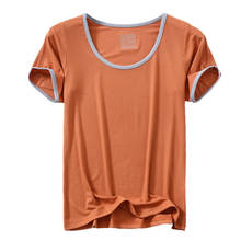 Casual Women Solid Tshirt O-Neck Modal Short Sleeve Clothes Summer Thin Ladies T-Shirt 2021 New Girl Clothing Tops Loose Shirt 2024 - buy cheap