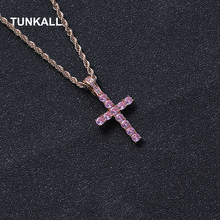 Brass Pendant Solid Cross Micro pave with CZ Bling Bling Mens Pendant Necklace Iced out Hip Hop Jewelry  CN220 2024 - buy cheap