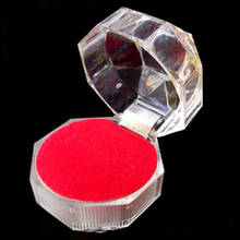 Caixa de armazenamento acrílica com anel, mostrador, transparente, caixa de joias de ano novo, recipiente de presente, 1 peça 2024 - compre barato