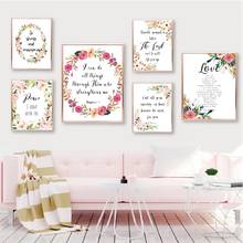 5D Diamond Painting Posters Prints Bible Verse Poster Christian Wall Art Watercolor Flowers Pictures for Living Room Home Decor 2024 - buy cheap