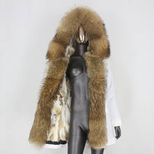 BLUENESSFAIR 2020 Waterproof Parka Real Rabbit Fur Liner Coat Natural Raccoon Fur Collar Warm Outerwear Winter Jacket Women New 2024 - buy cheap