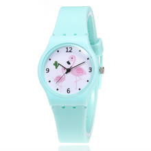 2019 Exclusive fashion children's watch ladies flamingo casual silicone cute wind women quartz student clock children girl gifts 2024 - buy cheap