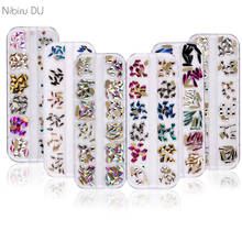 120pcs/Box Colorful Crystal AB Nail Art Rhinestones Send Tweezers Multi-Shape Glitter Stones 3D Crystal DIY Nail Art Decorations 2024 - buy cheap