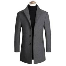 New Men Wool Blends Coats Autumn Winter Solid Men's Wool Jacket Smart Casual Male Coats Luxurious Brand Clothing 2020 2024 - buy cheap