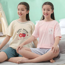 Teen Clothes Girls Boys Pajamas Summer Cartoon Sleepwear Cotton Children's Clothing Sets Kids Pyjamas For 4 6 8 10 12 14 16Years 2024 - buy cheap