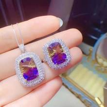 High-quality Amethyst S925 Sterling Silver Ring Pendant Necklace Set Fine Fashion Elegant Jewelry For Women Free Shipping 2024 - buy cheap