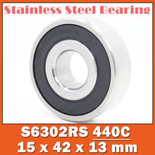 S6302RS Bearing 15*42*13 mm ( 10 PCS ) ABEC-3 440C Stainless Steel S 6302RS Ball Bearings 6302 Stainless Steel Ball Bearing 2024 - buy cheap