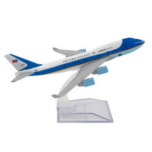 Boeing-Avión de aleación de 16cm plano de la Fuerza Aérea One para niños, modelo de juguete B747, escala 1/400, regalo para colección, 747 2024 - compra barato