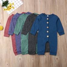 Toddler Newborn Clothes Baby Boy Girl Jumpsuit Solid Cotton Button Romper Jumpsuit One Piece Outfit Playsuit Autumn Clothes 2024 - buy cheap