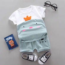 2020 Summer Newborn Baby Boy Clothing Set Fashion Casual Cartoon T shirt Pants 2Pcs Baby Boy Outfit Suit Kids Clothing Sets 2024 - buy cheap