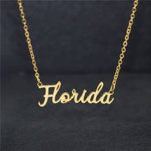 Рождественская бижутерия, подвески из Флориды золотого цвета, ожерелье для женщин, звеньевая цепь из нержавеющей стали, бижутерия для женщин и мужчин, подарок на день рождения 2024 - купить недорого