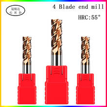 HRC55 4 Flute end milling cutter 1.5mm 2.5mm 3.5mm 1~20mm 4mm 6mm 8mm 12mm CNC carbide metal router bit milling cutter metall 2024 - buy cheap