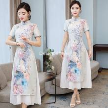 2021 mulheres cheongsam vietnam aodai longo vestido elegante terno feminino vestido ao dai chinês vestido oriental qipao elegante vestido de festa 2024 - compre barato