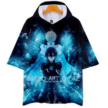 Sword Art Online Yuki Asuna Hooded T-Shirts Men Women Tshirts Short Sleeve Tops SAO Kirito Kirigaya Kazuto Funny Harajuku Tees 2024 - buy cheap