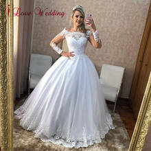 Vestido De Novia De manga larga, traje De Novia elegante con apliques De encaje, hecho a medida, novedad De 2020 2024 - compra barato