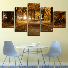 Wall Art Pictures Canvas Painting 5 Pieces Autumn Forest Fallen Leaves Paintings Modular Living Room Home Modern Decoration 2024 - buy cheap