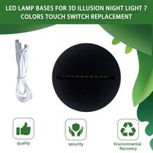 Base de lâmpada led para projeção ilusão 3d, luz noturna, 7 cores, interruptor touch, substituição, mesa 2024 - compre barato