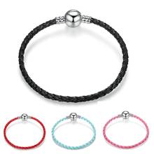 Leather Fashion Silver Plated New Simple 3mm Rope Janedream Bracelet DIY Accessories Bracelet For Women Men Jewery Gift 2024 - buy cheap