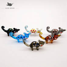 6pcs Colorful handmade Murano glass cat ornaments Home Fairy garden decorative Figurines Miniature Pets Animals glass statues 2024 - buy cheap