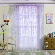 Cortinas de tul transparente para sala de estar, persianas modernas de gasa, hojas 2024 - compra barato
