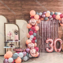 Matte Peach Balloon Garland Matte Gray Deep Hot Pink Balloon Arch Birthday Party Baby Shower Wedding Engagement Decorations 2024 - buy cheap