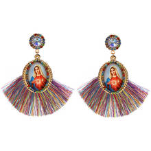 2020 New Design Bohemian Tassel Earrings For Women Crystal Earrings Virgin Mary Earrings Women ’s Statement Jewelry Wholesale 2024 - buy cheap