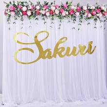 Custom Gold Sign Wedding Baby Shower Decors Personalized Mirror Gold Acrylic Name Sign Letter Party Room Wall Hanger 2024 - buy cheap