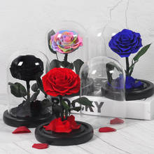 Flower Eternal Preserved The Beauty And Beast Rose In Glass Dome wedding Decoration Valentines Day Christmas Day  Gift 2024 - buy cheap