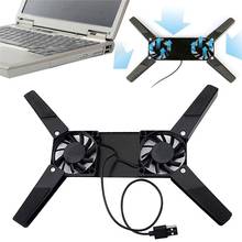 Folding USB Dual Fan Cooler Rotatable Cooling Pad Stand For PC Computer Laptop Notebook Macbook 2024 - buy cheap
