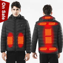 Куртка с подогревом для мужчин и женщин, верхняя одежда с инфракрасным электрическим подогревом, с USB-зарядкой, зимний женский терможилет с капюшоном для пар 2024 - купить недорого