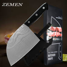ZEMEN-cuchillo de Chef chino de 6,5 pulgadas, utensilio de cocina de carnicero, con mango Tang completo y funda 2024 - compra barato