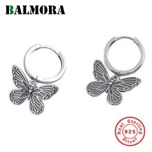 BALMORA 100% 925 Silver Vintage Butterfly Earring For Women Girl Temperament Retro Animal Earrings Dangler Daily Jewelry Gift 2024 - buy cheap