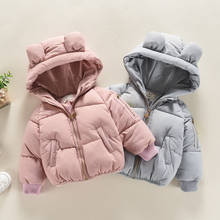 Пуховая хлопковая верхняя одежда для девочек, теплая куртка с капюшоном, детская зимняя куртка, детская одежда, детское пальто 2024 - купить недорого