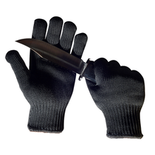 Перчатки защитные с защитой от порезов и ударов, металлические рабочие защитные перчатки черного цвета для сада, кухни, дома, уровень 5 2024 - купить недорого