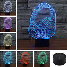 Headphone 3d com desenho animado, lâmpada colorida de acrílico para decoração de casa, quarto, presente para crianças-108 2024 - compre barato
