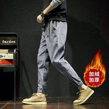 Calças de lã quente japonesa para homens, calças de moletom casual com cintura elástica, moda hip hop, primavera e outono 2024 - compre barato