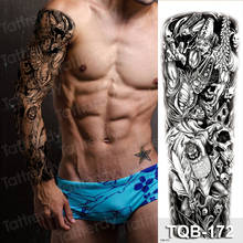 tatoo temporary stickers for man boys waterproof temporary arm sleeve tattoo large black water mens fake tattoo water transfer 2024 - buy cheap
