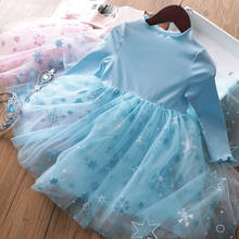 Jargazol-ropa de otoño para niños, vestido de princesa de manga larga con malla de estrella de nieve 2024 - compra barato