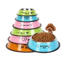 cat color feeder food stainless stee bowl with stand Prevent breakage Can store things Easy to clean Suitable pet eat and drink 2024 - buy cheap