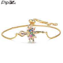 Pipitree-pulsera de circonia cúbica para niña y mujer, brazalete elegante con abalorios de corte de princesa brillante, joyería de fiesta 2024 - compra barato