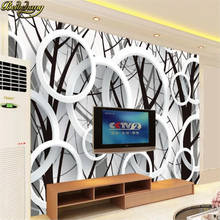 beibehang 3D circular mural branches silhouette stylish simplicity 3d murals papel de parede photo wallpaper roll large murals 2024 - buy cheap