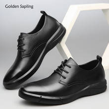 Zapatos de negocios Derby para hombre, mocasines de vestir Oxford de cuero genuino, a la moda, clásicos y Vintage 2024 - compra barato