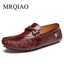 MRQIAO Brand Summer Mens Vintage Driving Shoes Casual Handmade Loafers Genuine Leather Moccasins Man Slip-on Flat Footwear 2024 - buy cheap