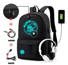 Anti-theft Luminous Canva Waterproof Backpack for Men AJAX Student School Backpack Teenagers Girl Boy Book bag Capacity Mochilas 2024 - buy cheap