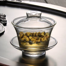 Chinese Tea Set Glass Gaiwan Thicken Heat Resistant Glass Kung Fu Tea Set Tureen Wedding Tea Bowl Health Flower Tea Cup 150ml 2024 - buy cheap