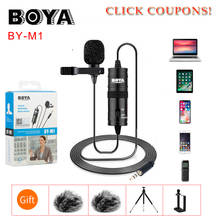 BOYA BY-M1 BYM1 M1 Label Lavalier Omni-directional Condenser Microphone for iPhone Android SONY Canon Nikon DSLR Audio Recorders 2024 - купить недорого