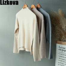 Lizova-Jersey blanco de Invierno para mujer, suéter de punto de gran tamaño con cuello redondo, Jersey informal holgado 2020 2024 - compra barato