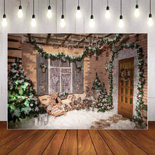 Mehofond natal fotografia fundo inverno neve árvore de natal brinquedo urso parede do vintage pano de fundo photophone photo studio 2024 - compre barato