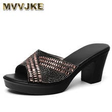 MVVJKE Crystal women slipper ladies summer slippers shoes women high heels fashion rhinestone summer slides shoes ZapatosMujer 2024 - buy cheap